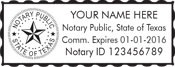 Texas Notary Seals and Stamps customized with Notary's Info. Order online or call. Quality and Fast Shipping.